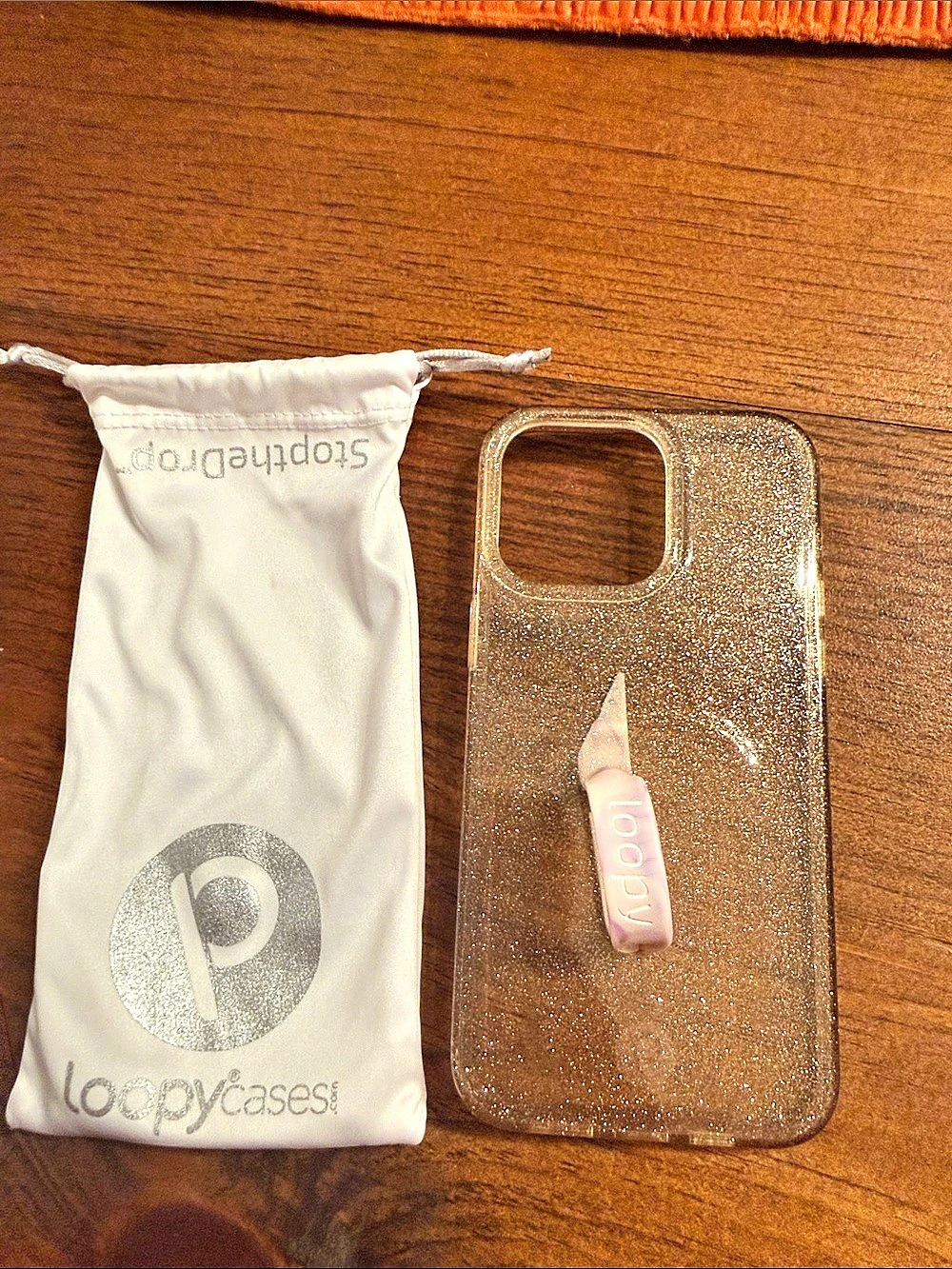 Loopy Glitter Phone Case with Strap Like New
